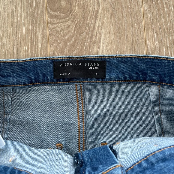 Veronica Beard Grant Wide Leg Denim Extra High Rise in Lakewood Blue Sz 31 EUC - Picture 8 of 14